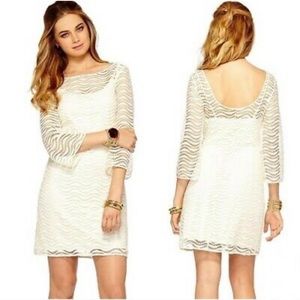 Lilly Pulitzer Ivory 3/4 Sleeve Topanga Lace Dress